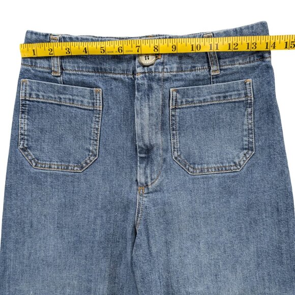 Pilcro Skipper Wide Leg Jeans Womens Blue High Rise Denim Size 28 - Picture 7 of 10
